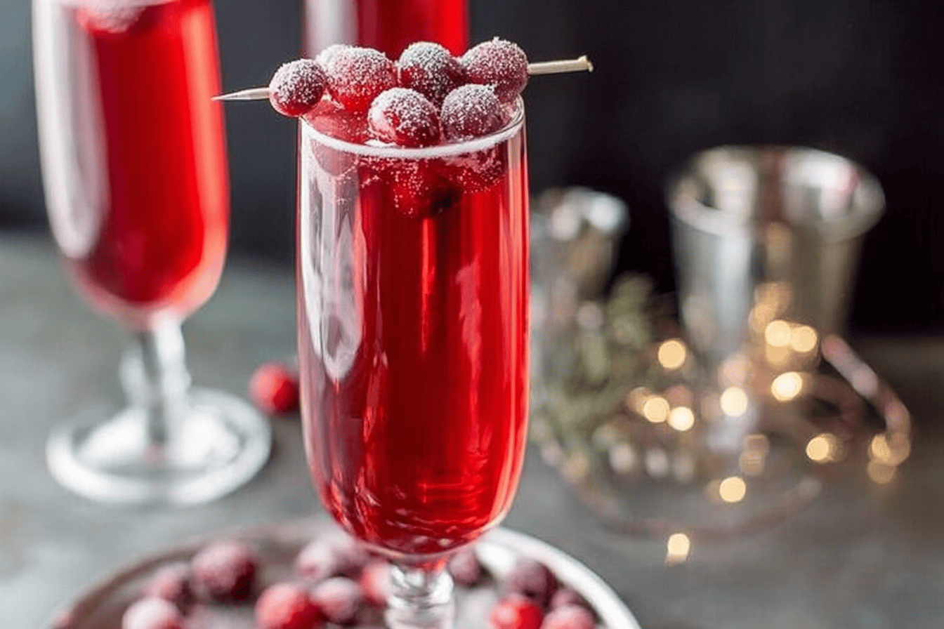 Sugared Cranberry Ginger Mimosas Recipe