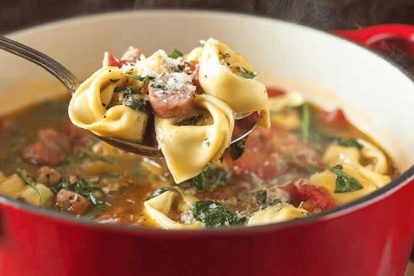 Sweet Italian Sausage Tortelloni Soup Recipe