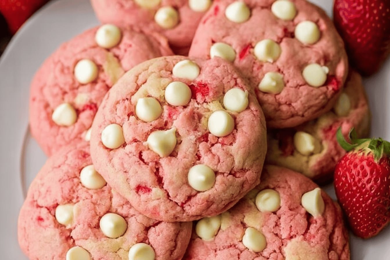 White Chocolate Strawberry Cookies Delight