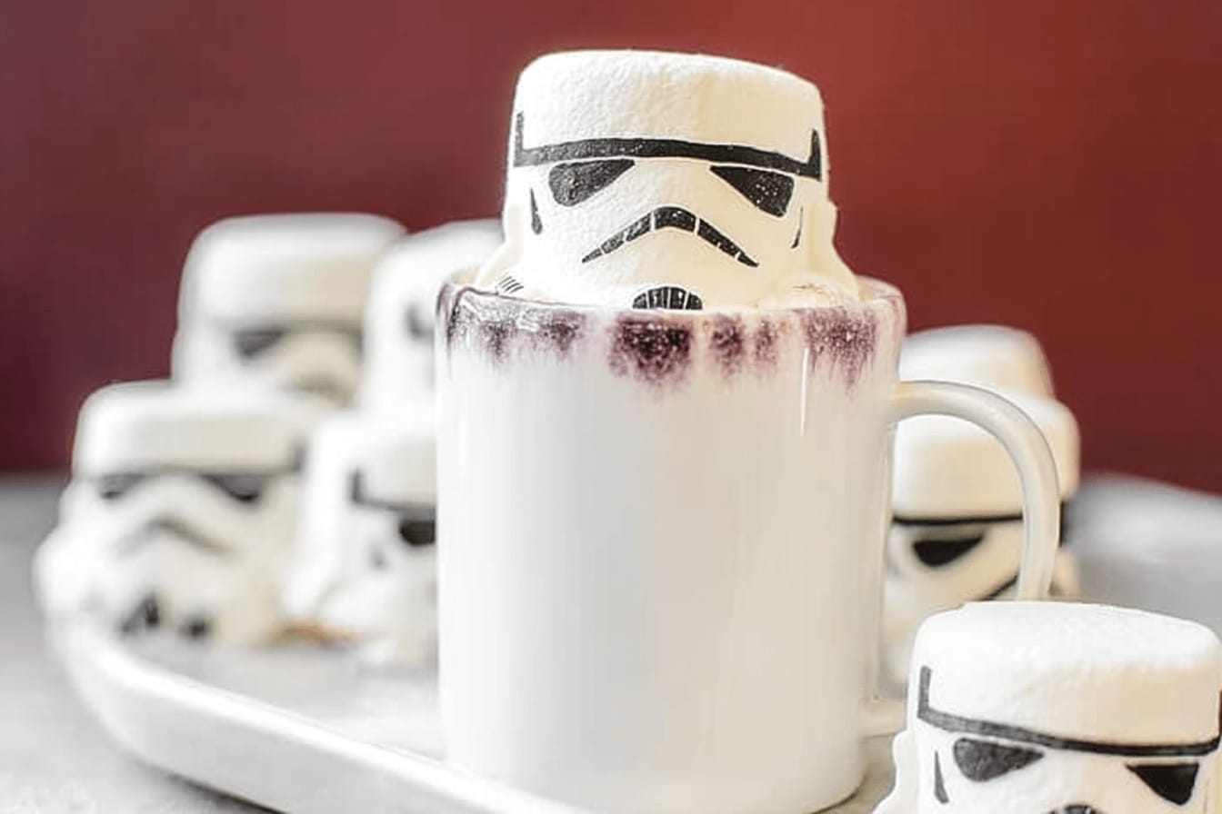 White Hot Chocolate with Stormtrooper Marshmallows