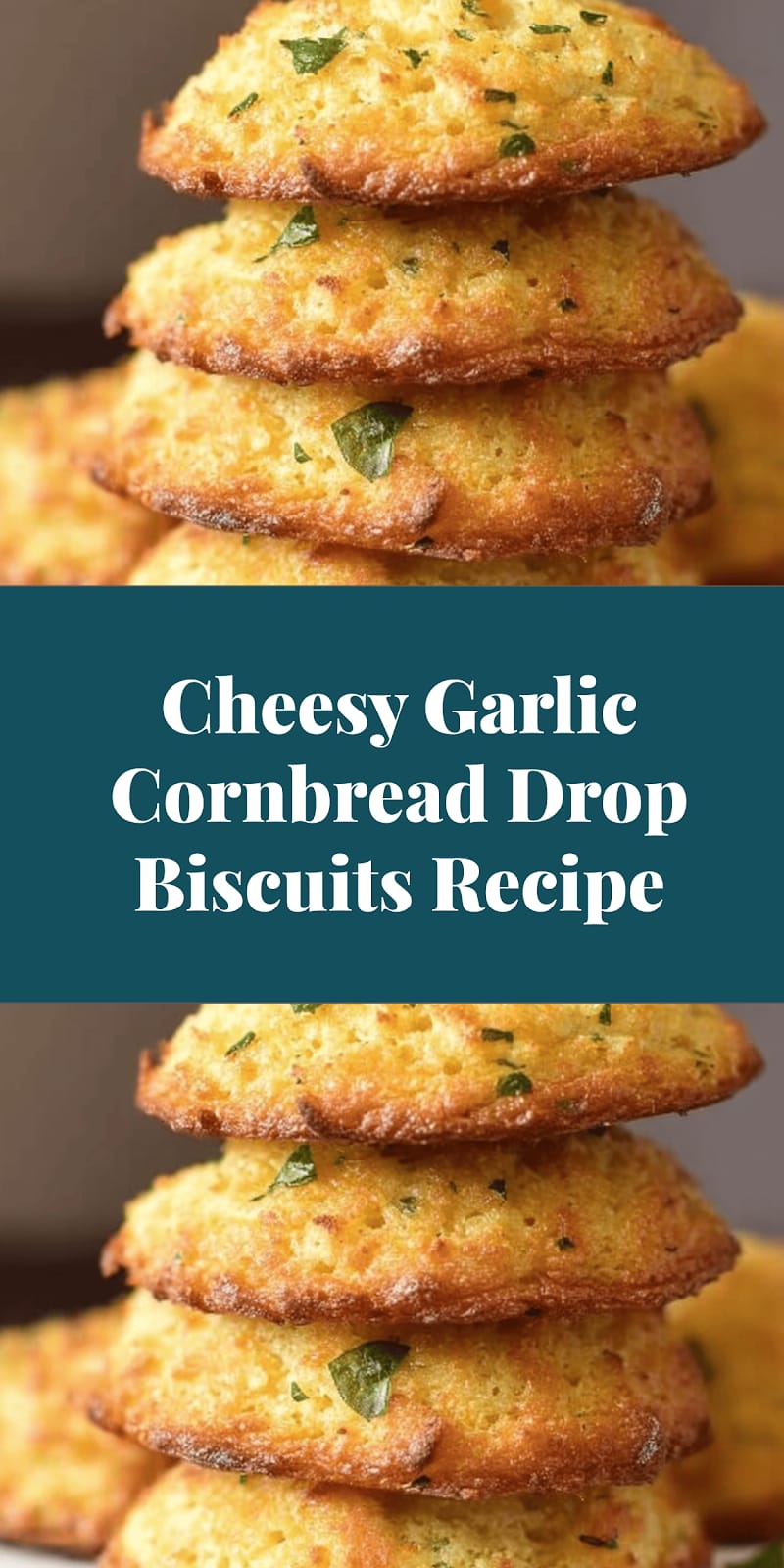 Cheesy Garlic Cornbread Drop Biscuits Recipe