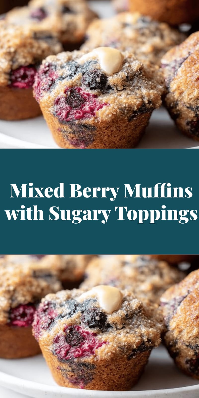 Mixed Berry Muffins with Sugary Toppings