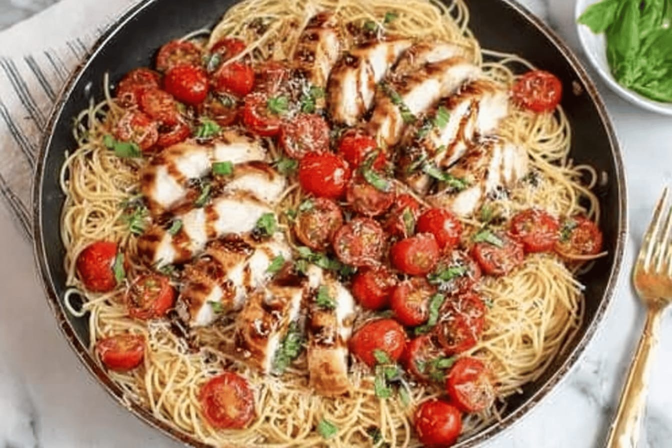 Bruschetta Chicken Pasta Recipe Delight