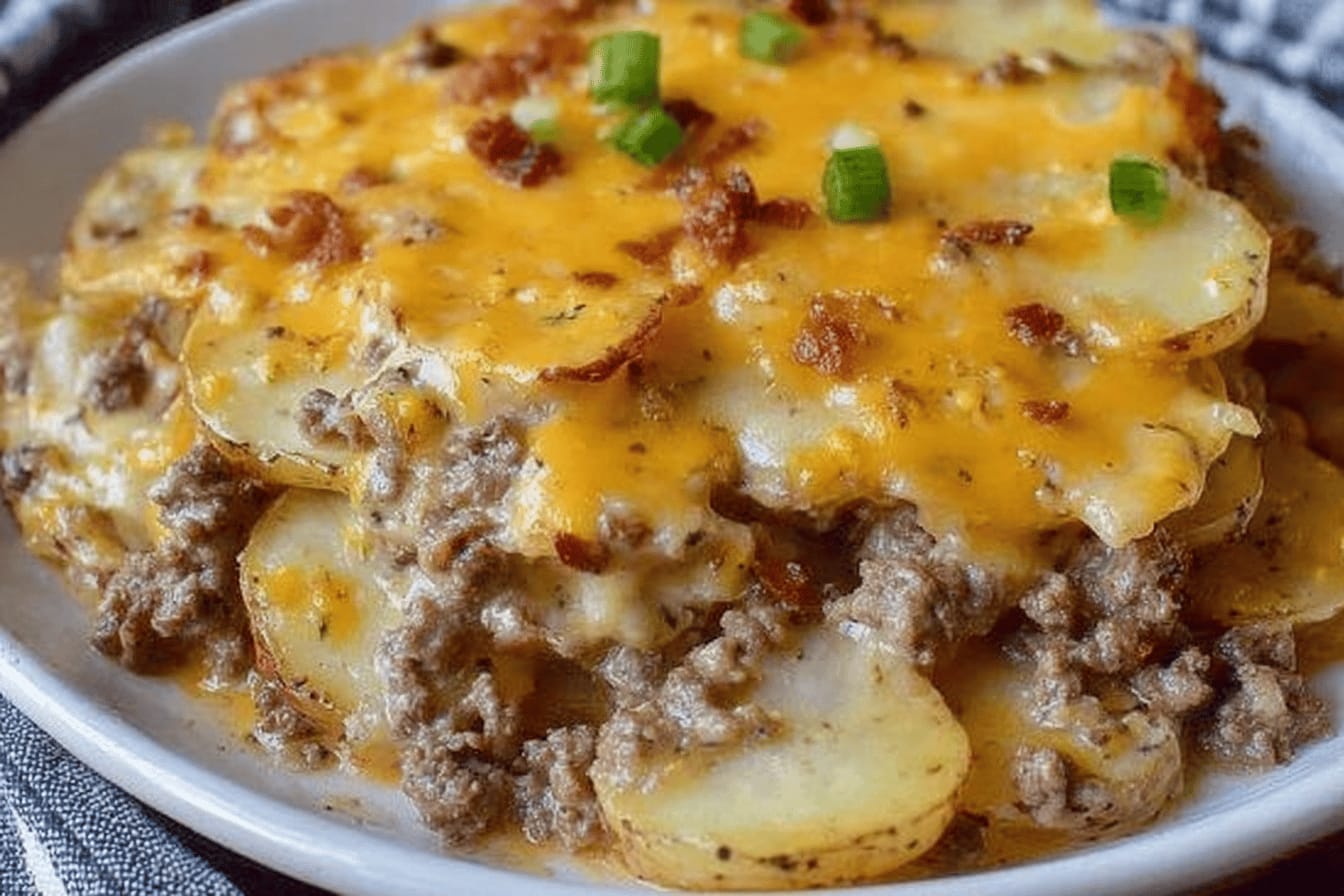 Cheesy Hamburger Potato Bake Recipe