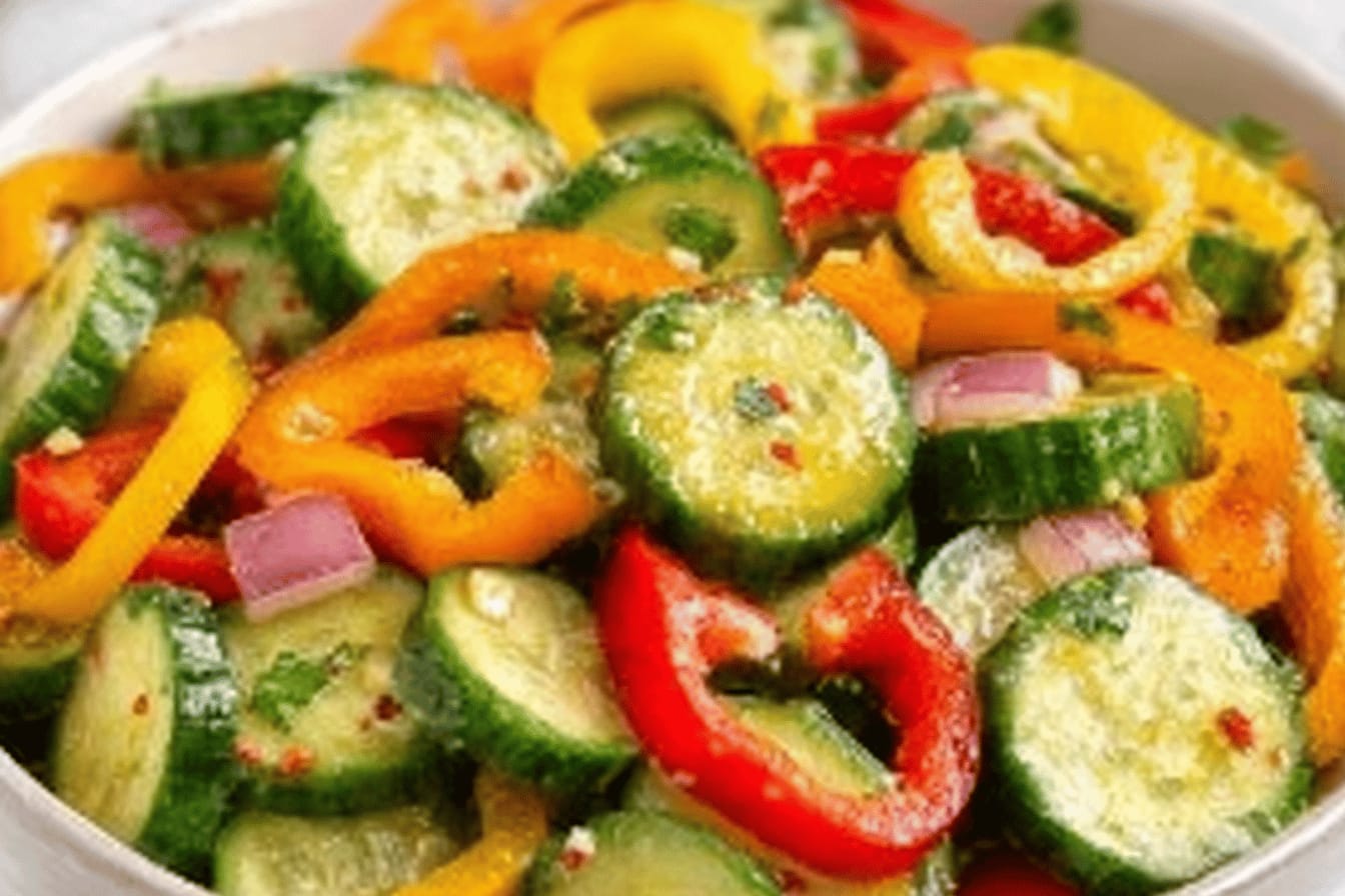Cucumber and Bell Pepper Salad Recipe