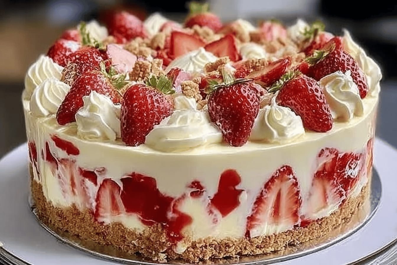 Delicious White Chocolate Strawberry Cheesecake Recipe