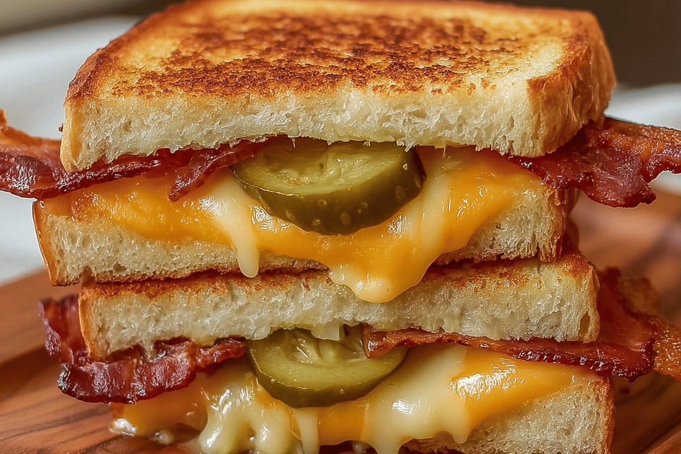 Dill Pickle Bacon Grilled Sandwich Delight