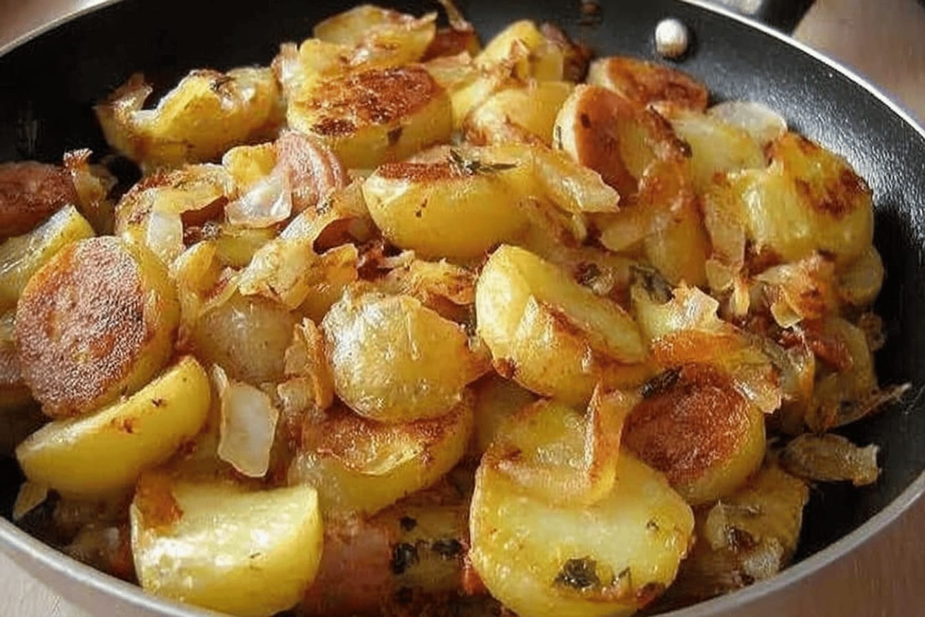Fried Potatoes and Onions with Sausage Recipe
