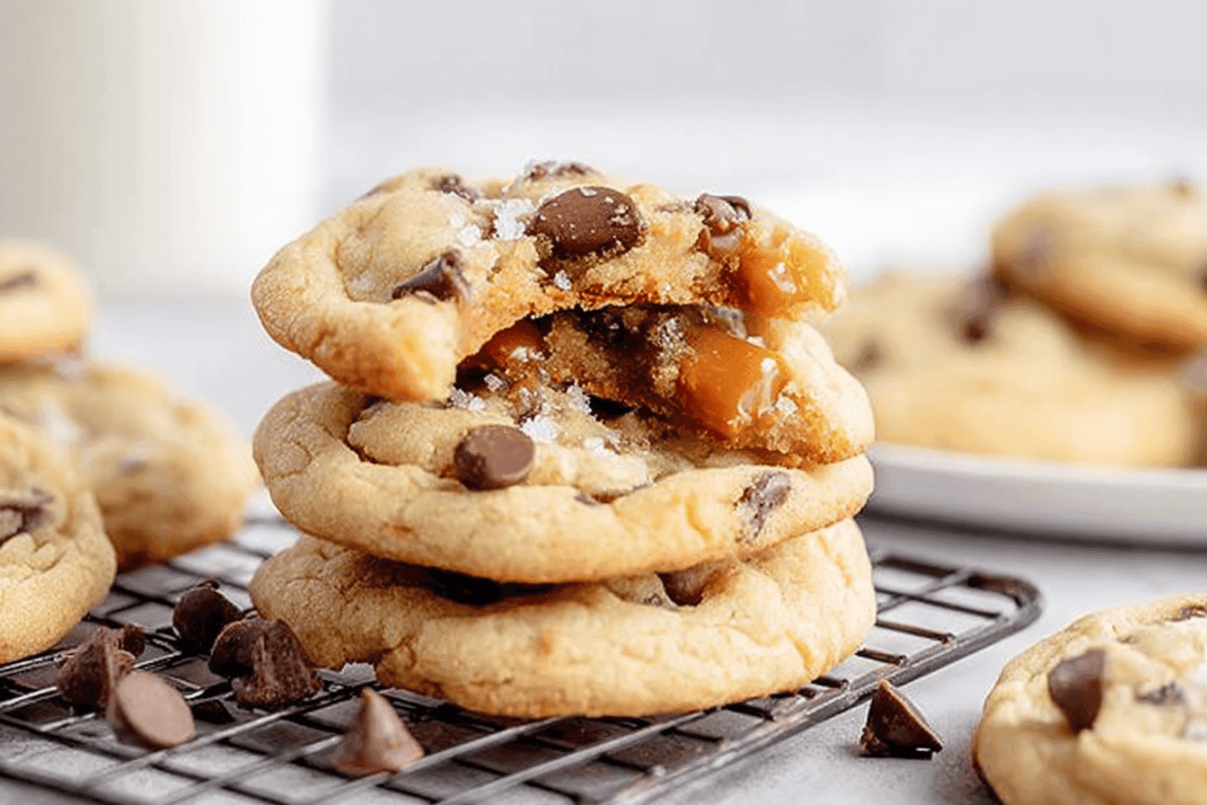Caramel Stuffed Chocolate Chip Cookies Recipe