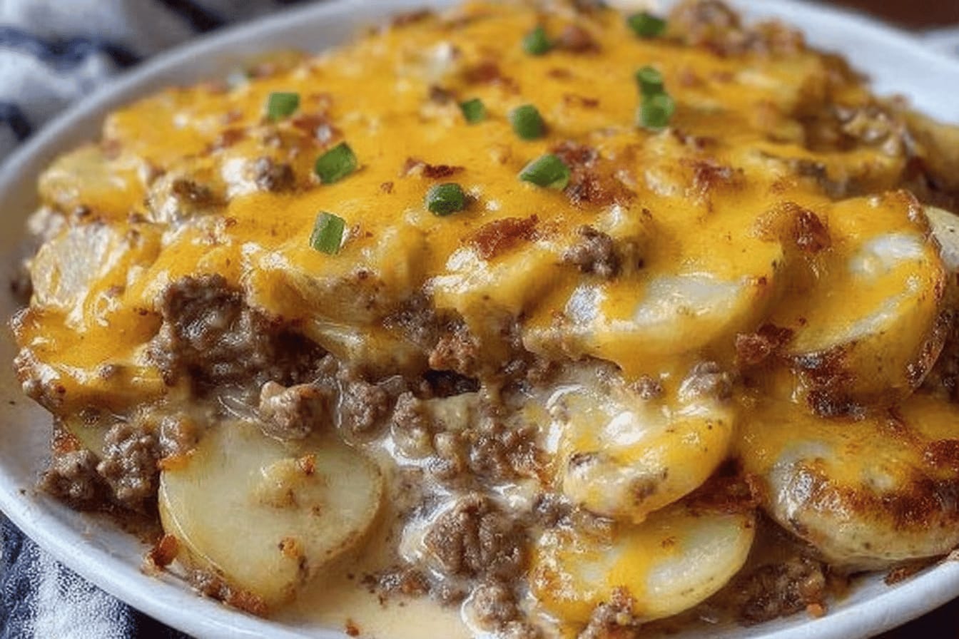 Cheesy Hamburger Potato Bake Recipe