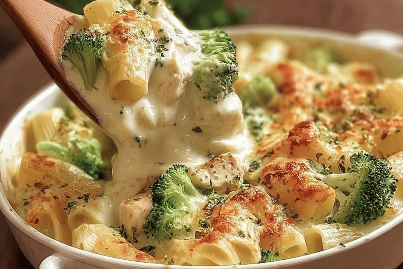 Creamy Chicken and Broccoli Pasta Bake Recipe