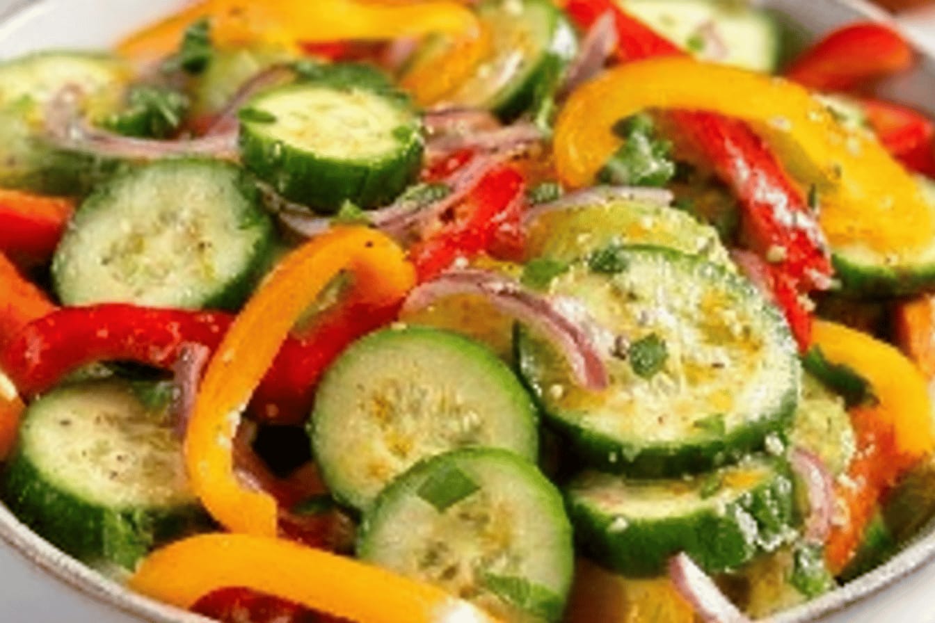 Cucumber and Bell Pepper Salad Recipe