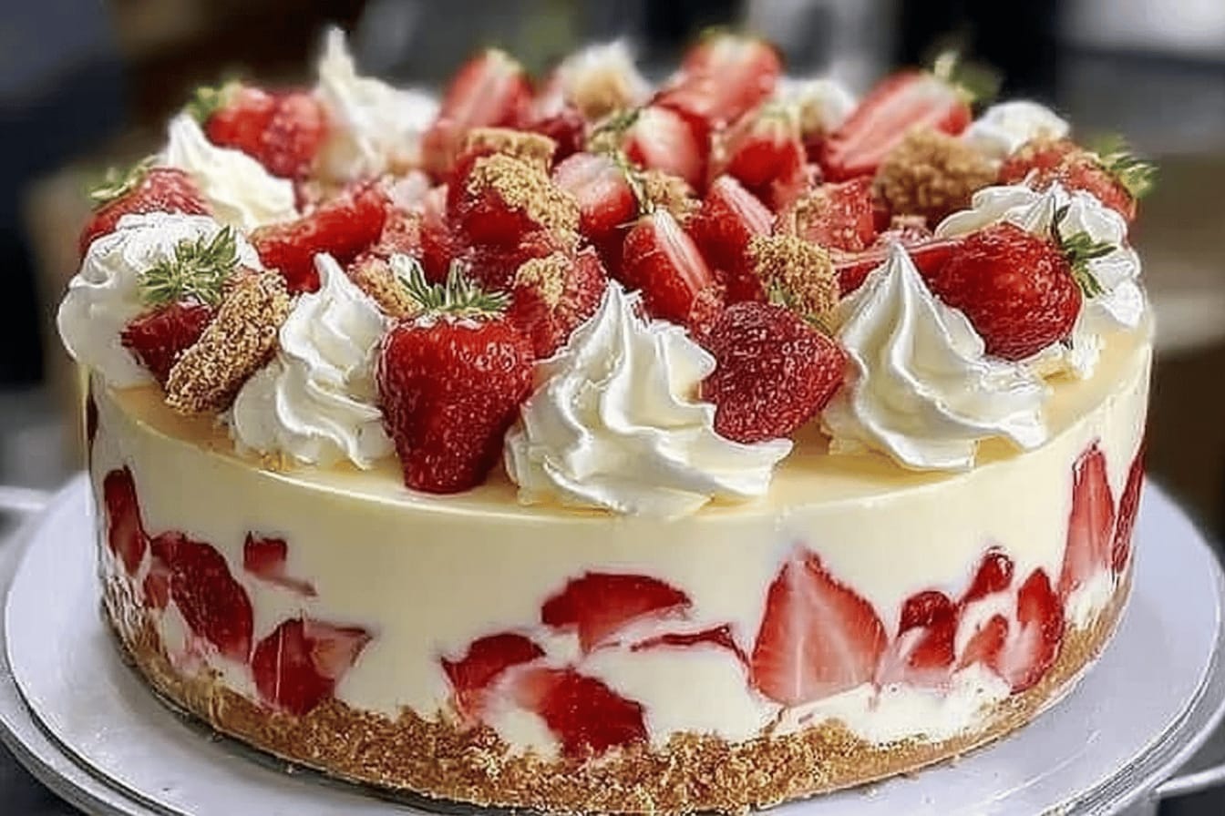 Delicious White Chocolate Strawberry Cheesecake Recipe