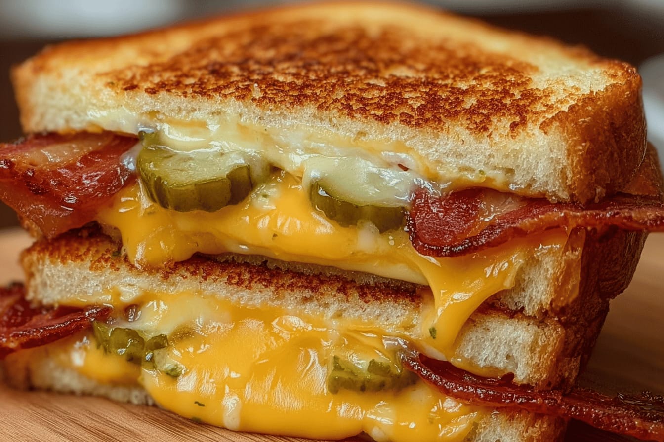 Dill Pickle Bacon Grilled Sandwich Delight
