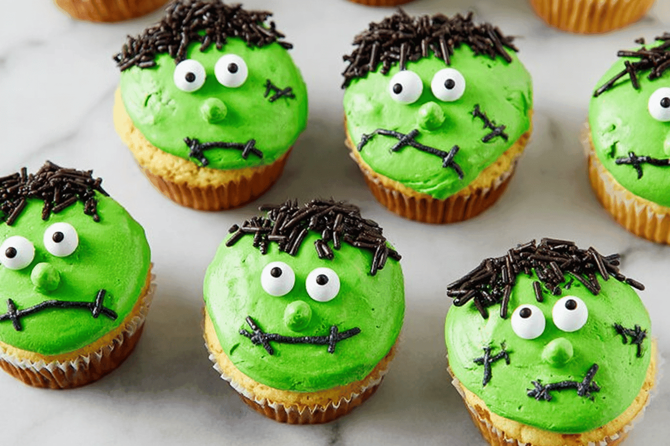 Frankenstein Cupcakes for a Spooky Treat