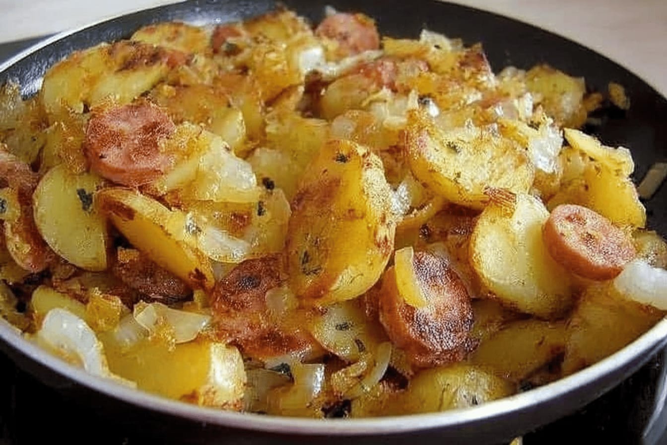 Fried Potatoes and Onions with Sausage Recipe