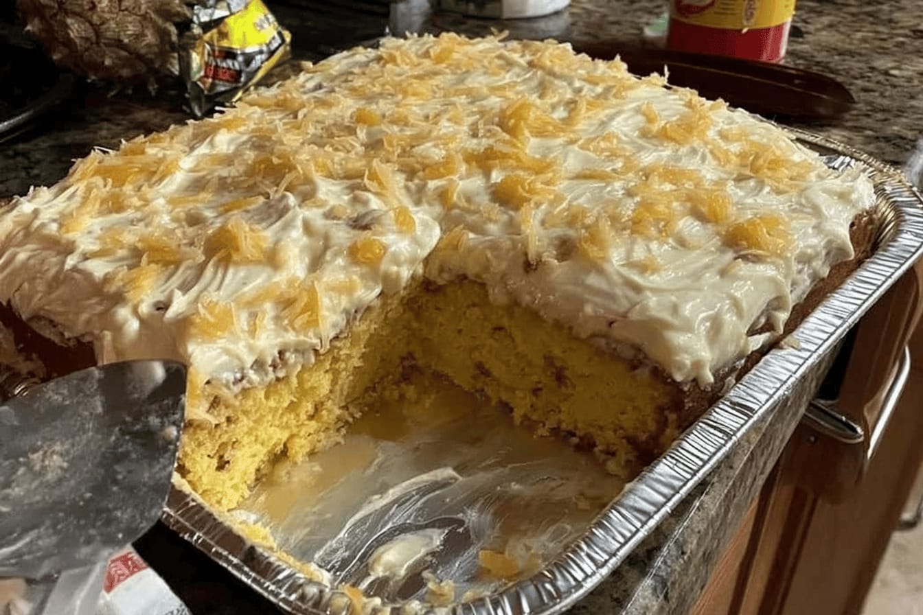 Mandarin Orange Cake with Pineapple Coconut Frosting