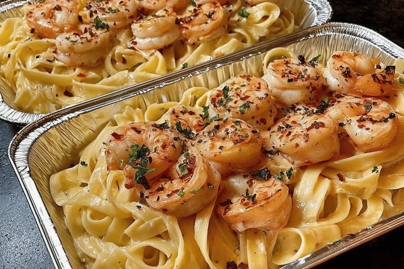 One-Pan Shrimp Fettuccine Alfredo Recipe