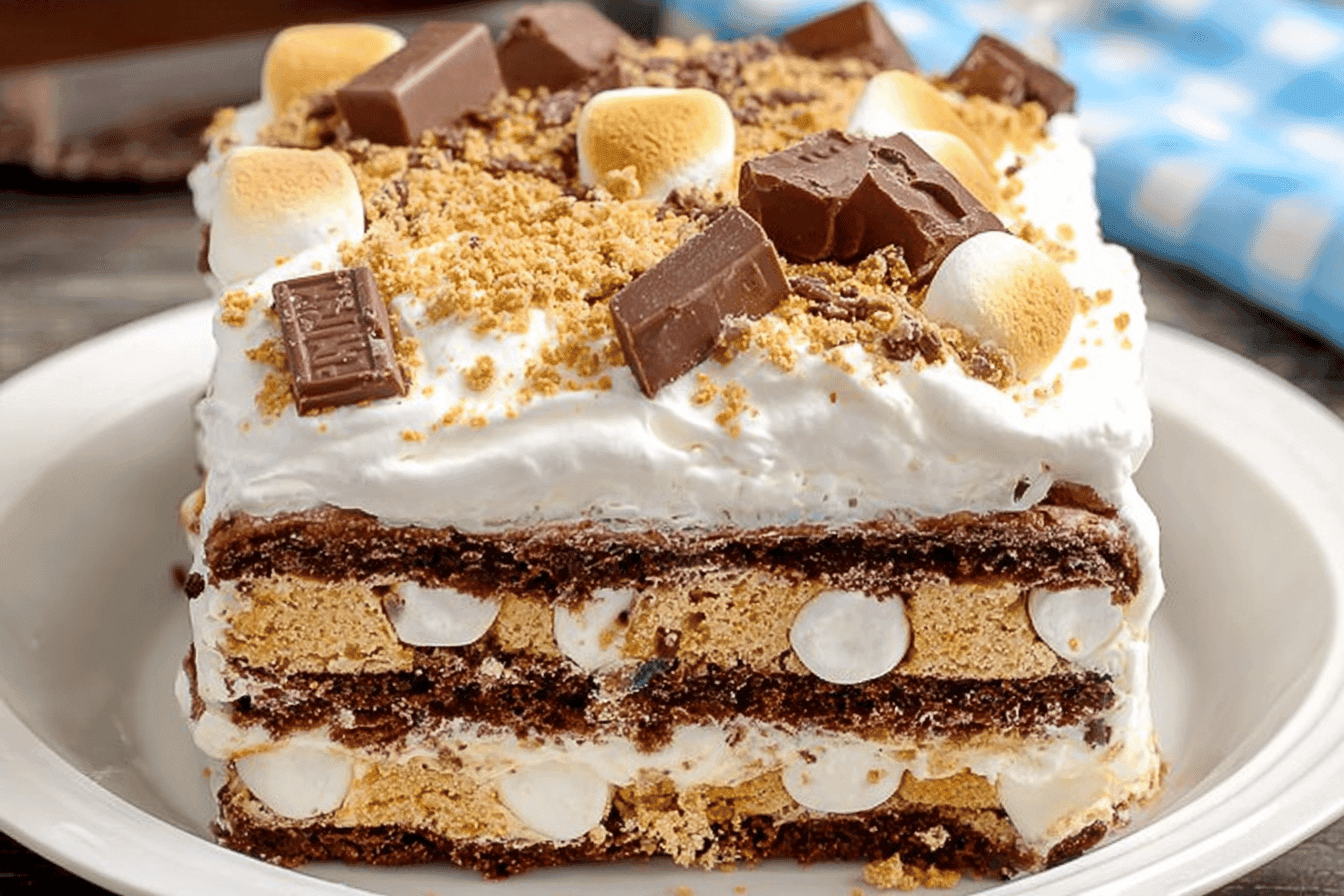S'mores Ice Cream Sandwich Cake Recipe