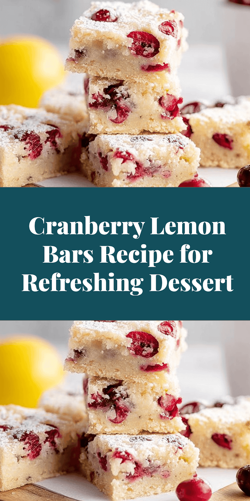 Cranberry Lemon Bars Recipe for Refreshing Dessert