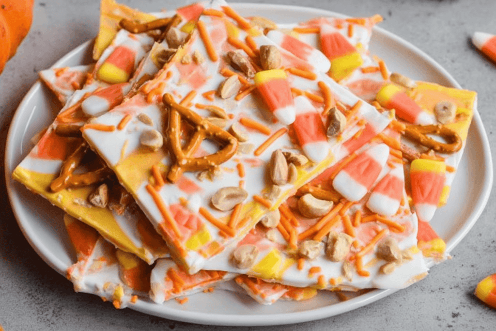 Candy Corn Bark Recipe for Fall Treats