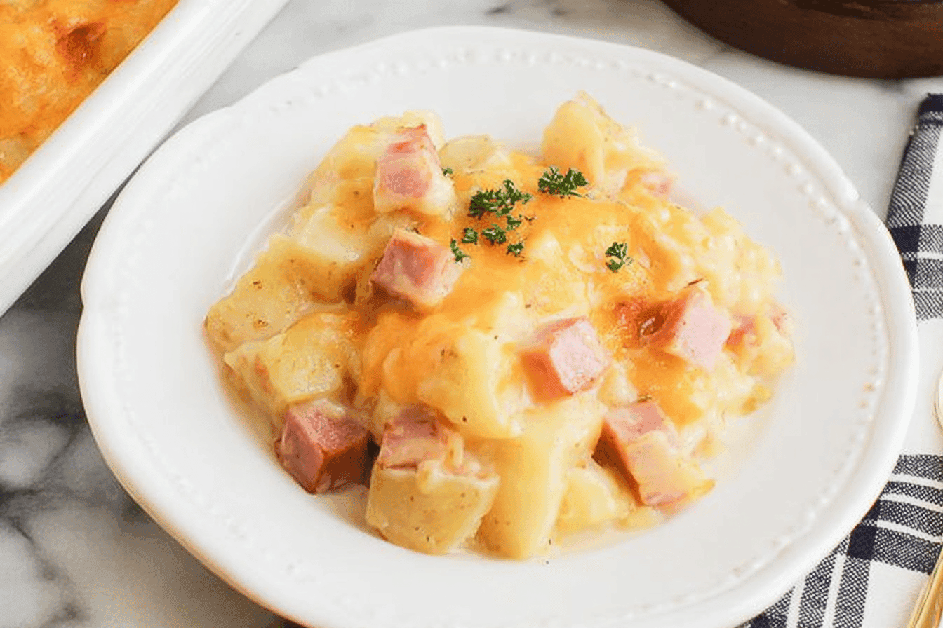 Cheesy Ham and Potato Casserole Recipe