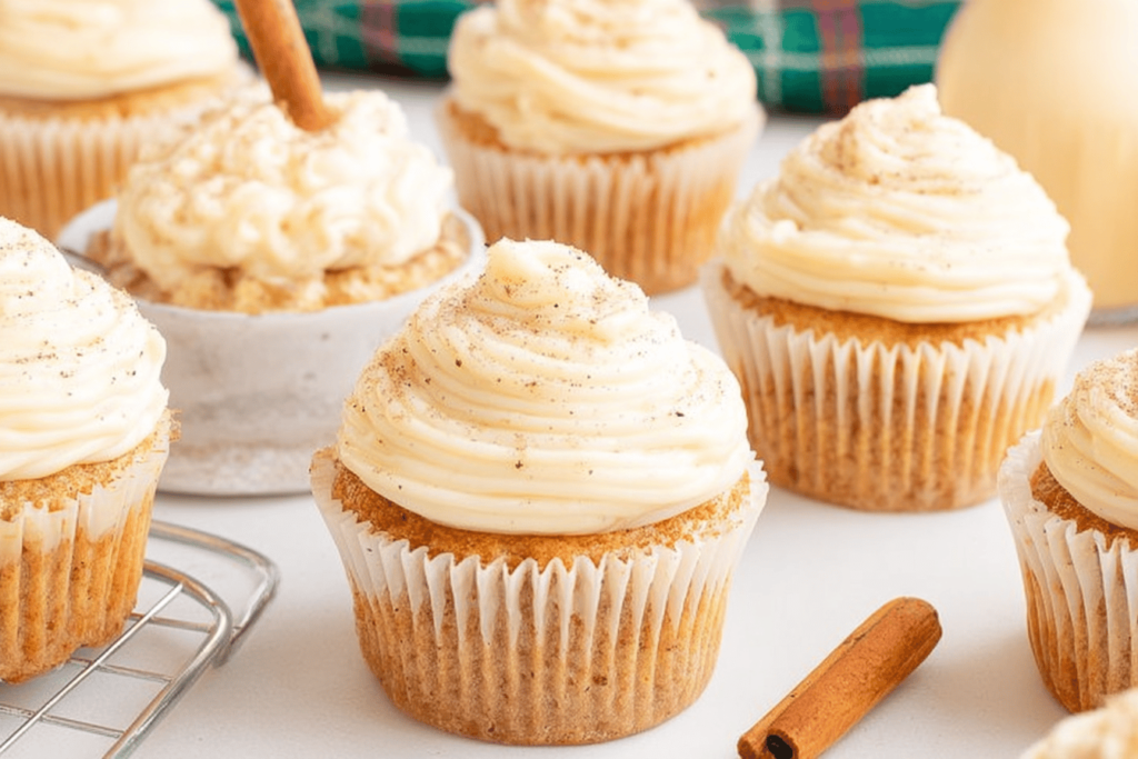 Delicious Eggnog Cupcakes for Festive Celebrations