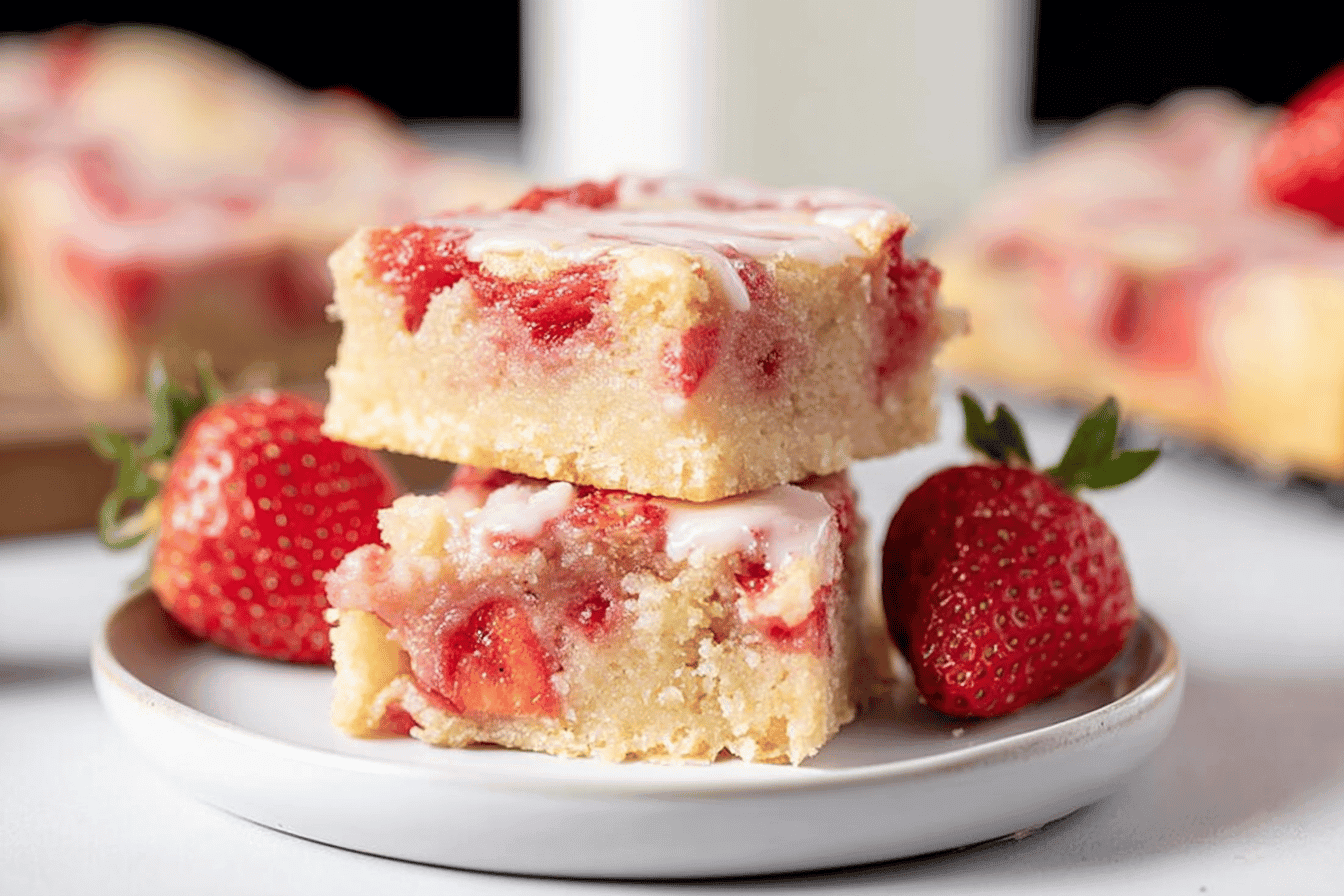Delicious Strawberry Lemon Blondies Recipe