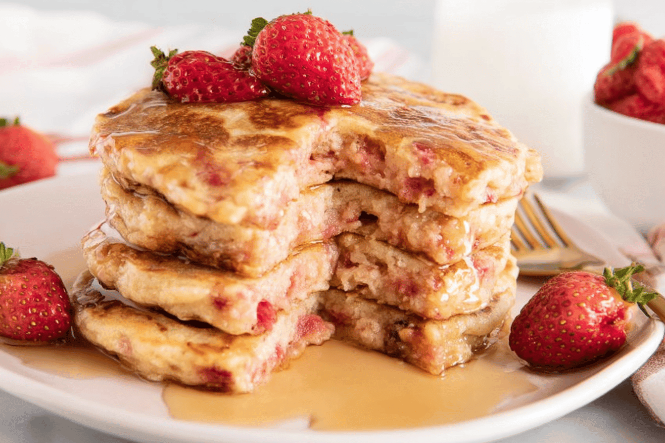Delicious Strawberry Pancakes Recipe for Breakfast
