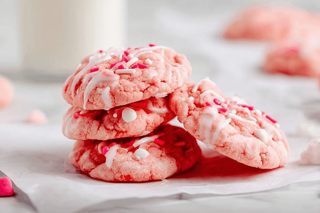 Easy Strawberry Cake Mix Cookies Recipe