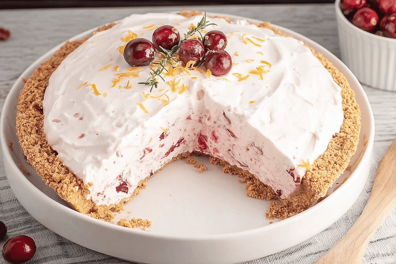 No-Bake Cranberry Cream Pie Recipe