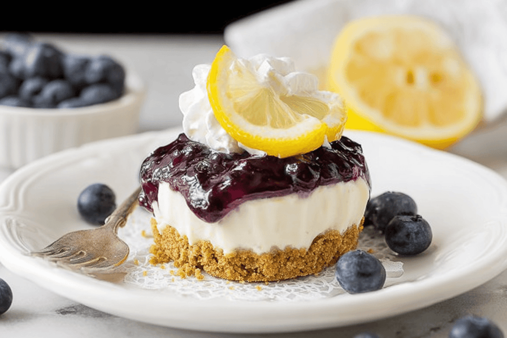 No-Bake Lemon Blueberry Mini Cheesecake Recipe