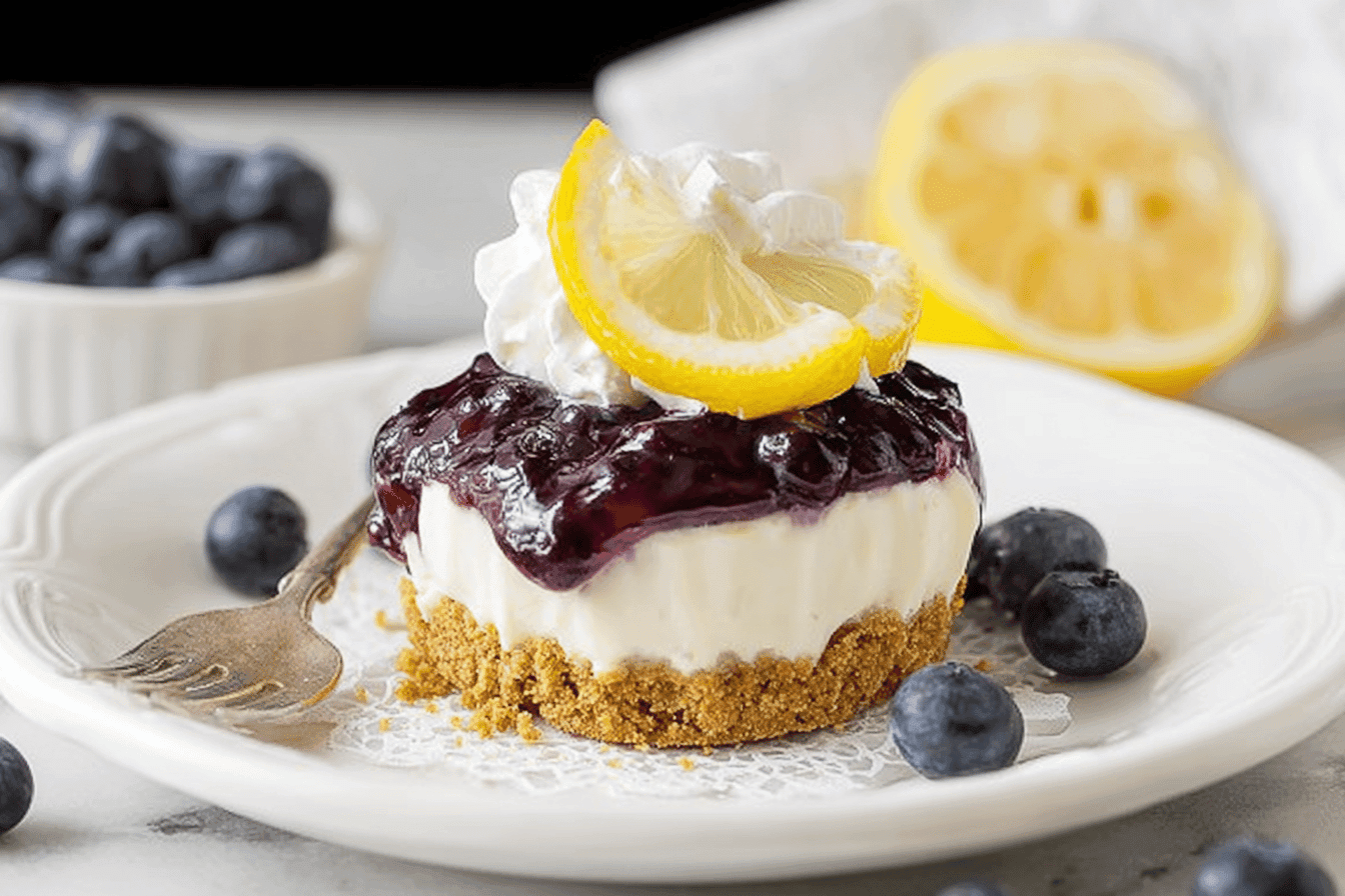 No-Bake Lemon Blueberry Mini Cheesecake Recipe
