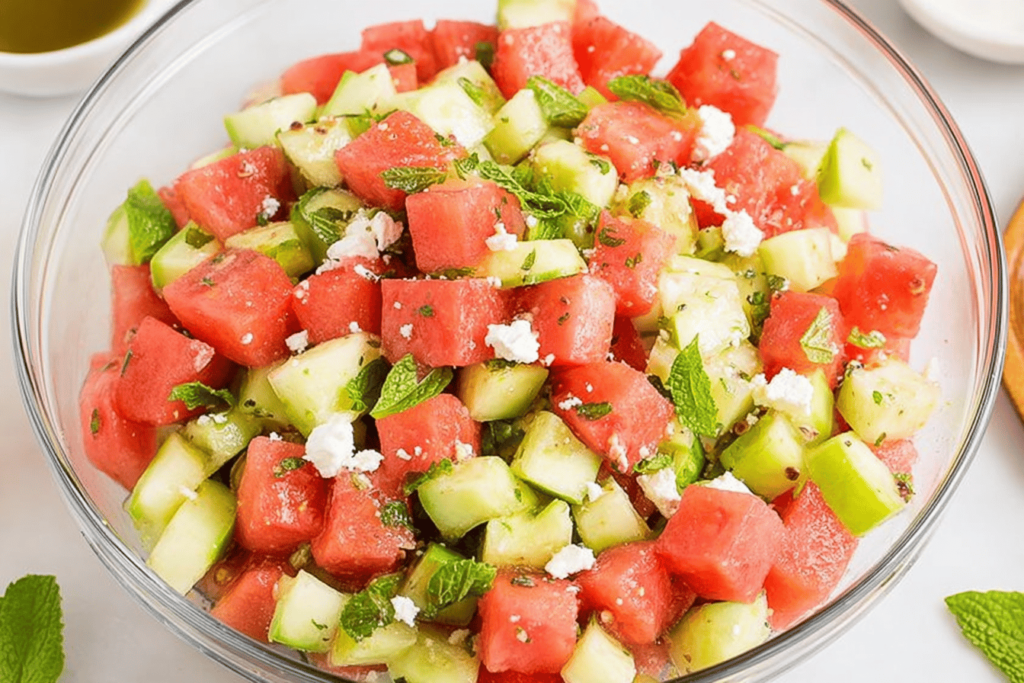 Refreshing Watermelon Cucumber Salad Recipe