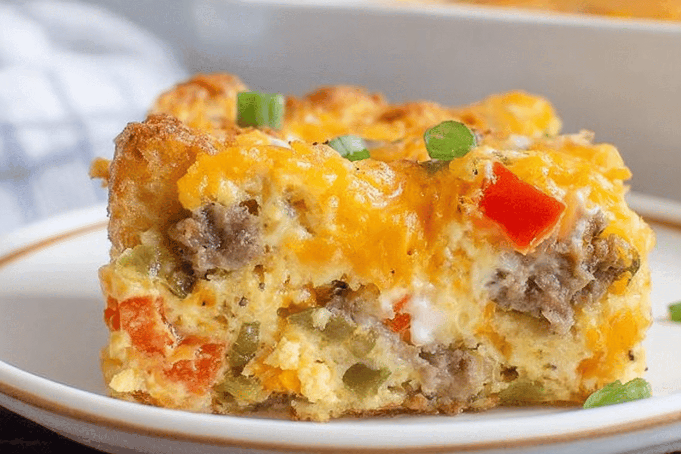 Tater Tot Breakfast Casserole with Sausage Recipe