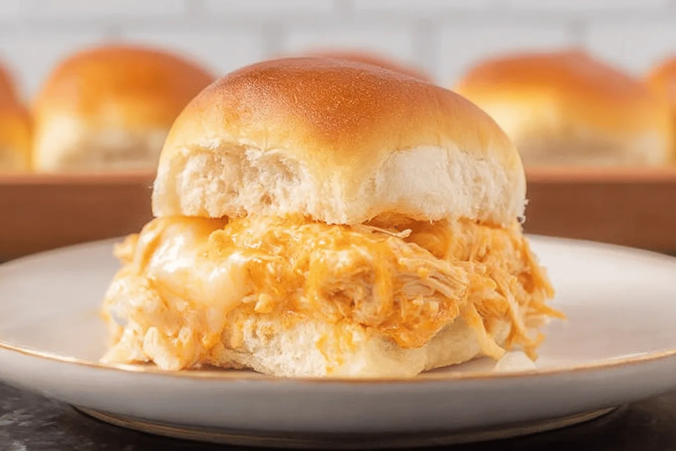Buffalo Chicken Sliders on Hawaiian Rolls