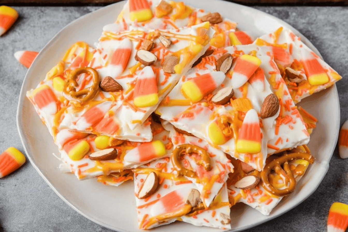 Candy Corn Bark Recipe for Fall Treats