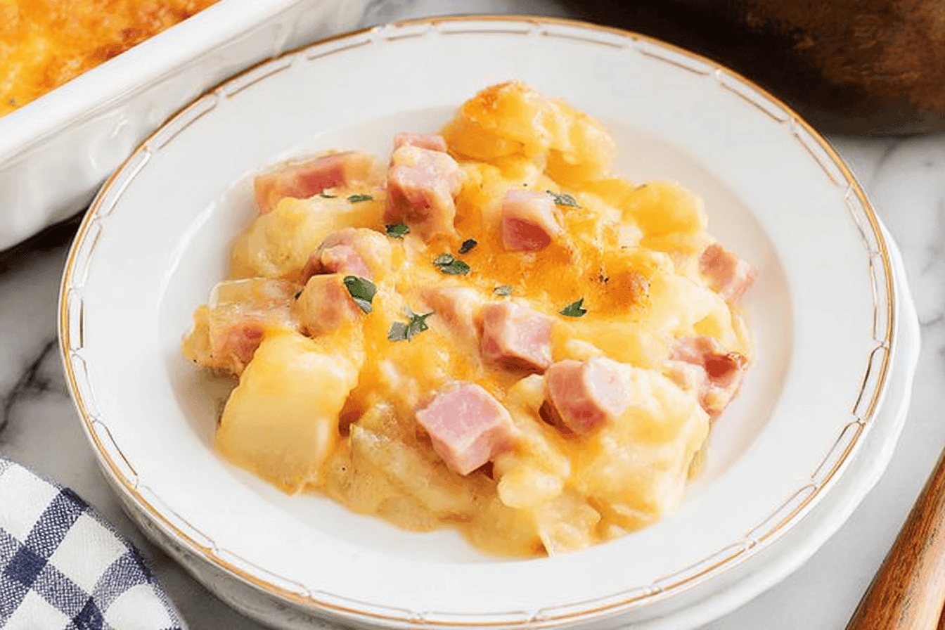 Cheesy Ham and Potato Casserole Recipe