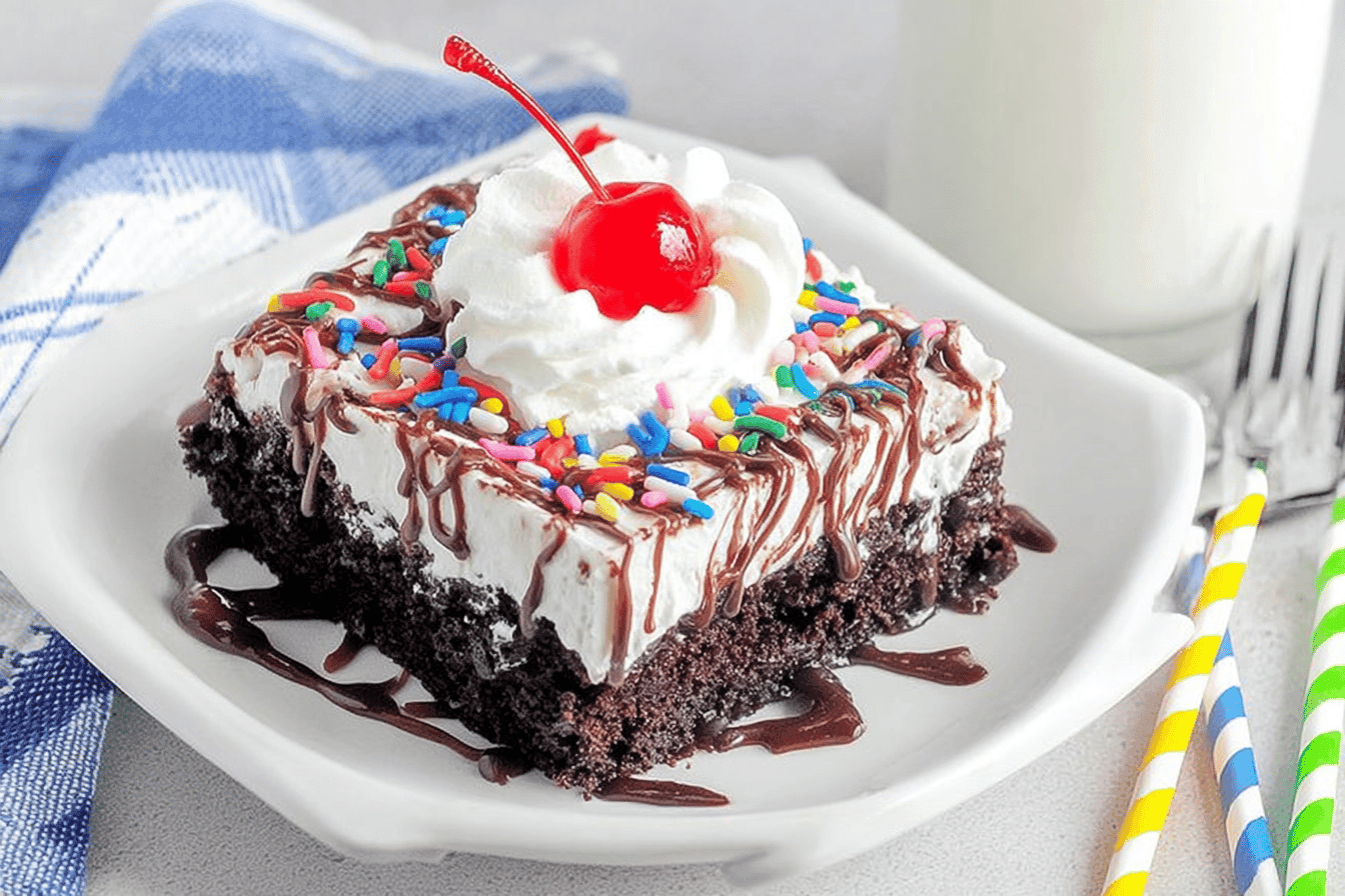 Decadent Hot Fudge Poke Cake Recipe