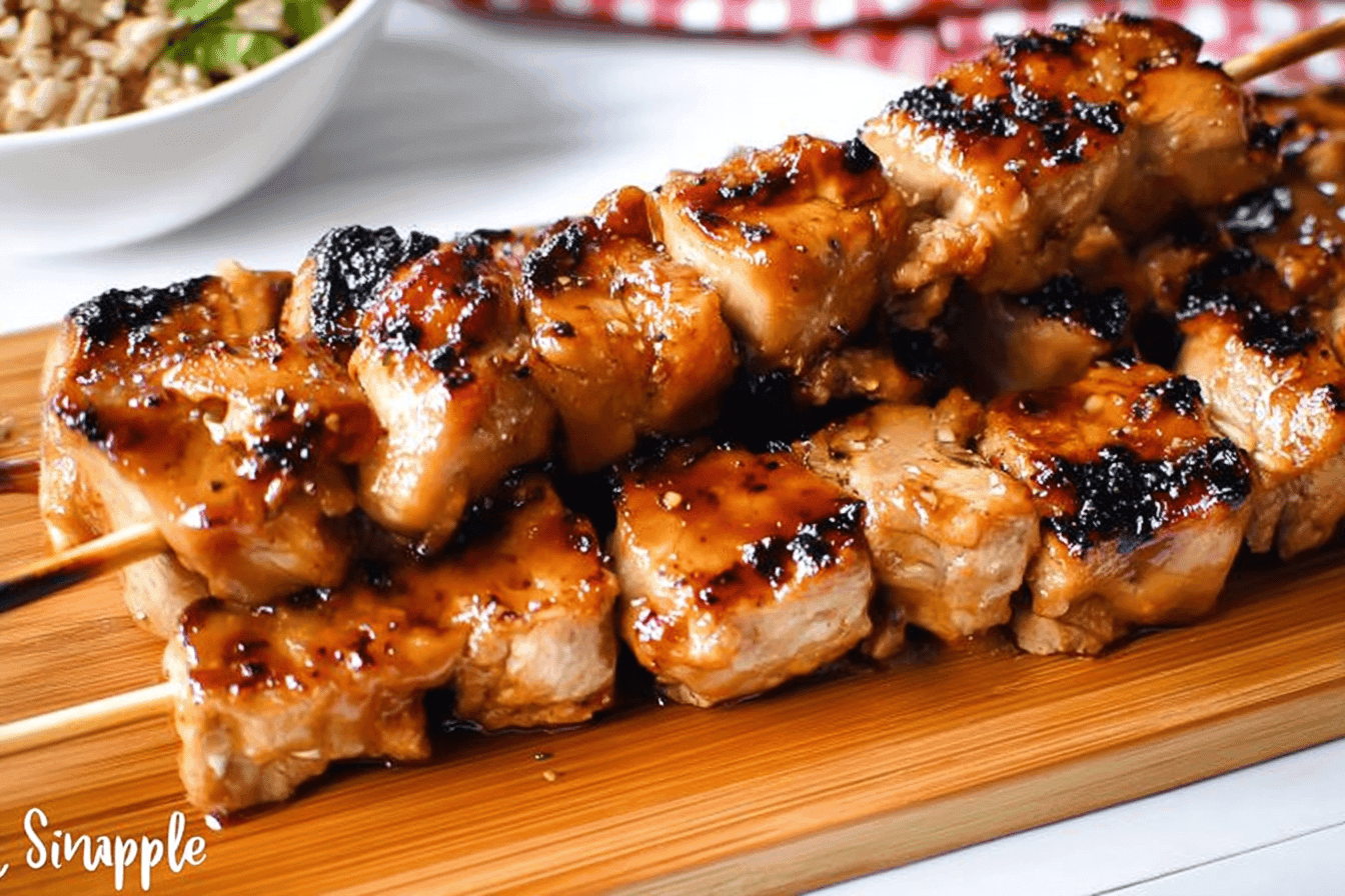 Delicious Grilled Asian Glazed Pork Kabobs