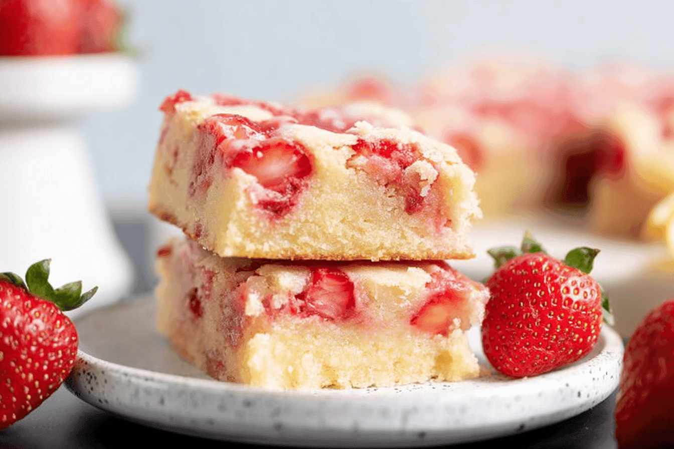 Delicious Strawberry Lemon Blondies Recipe