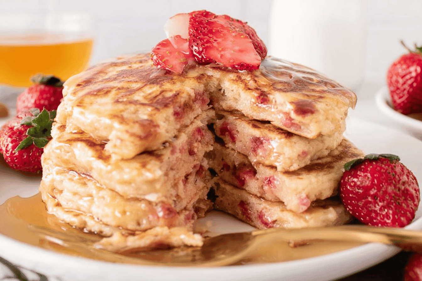 Delicious Strawberry Pancakes Recipe for Breakfast