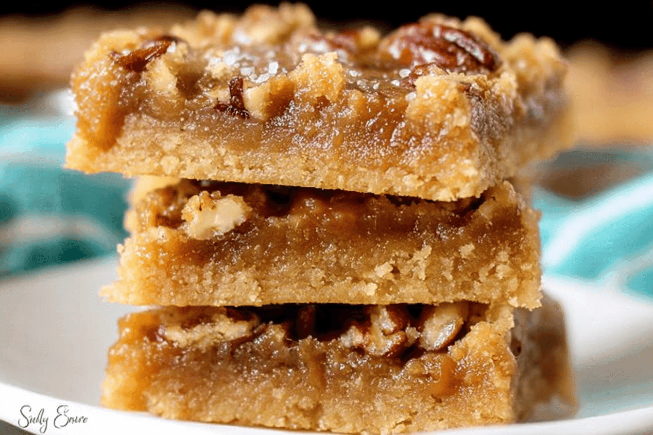 Easy Salted Caramel Pecan Bars Recipe