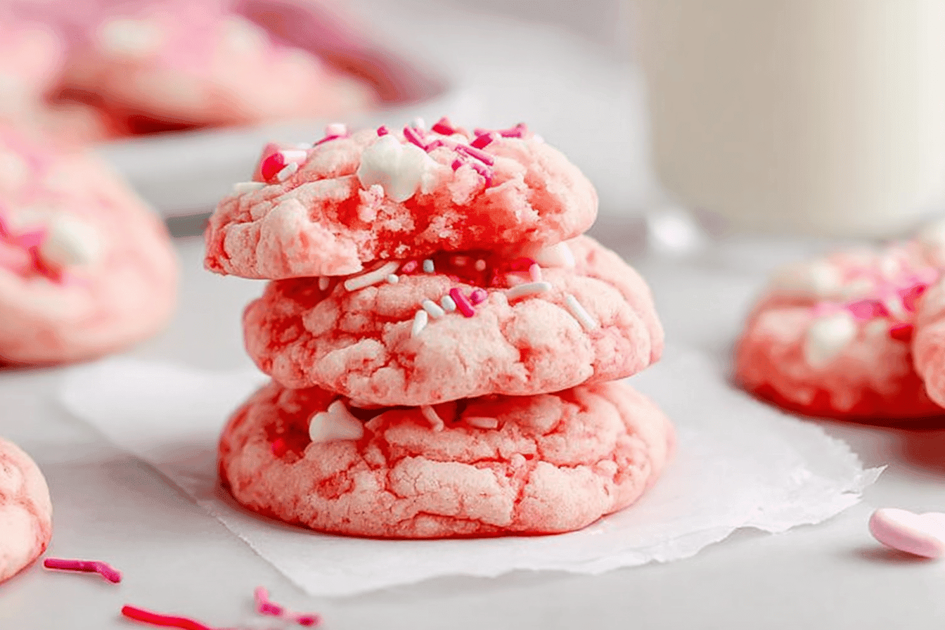 Easy Strawberry Cake Mix Cookies Recipe