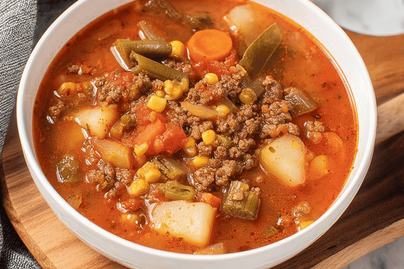 Hearty Hamburger Vegetable Soup Recipe