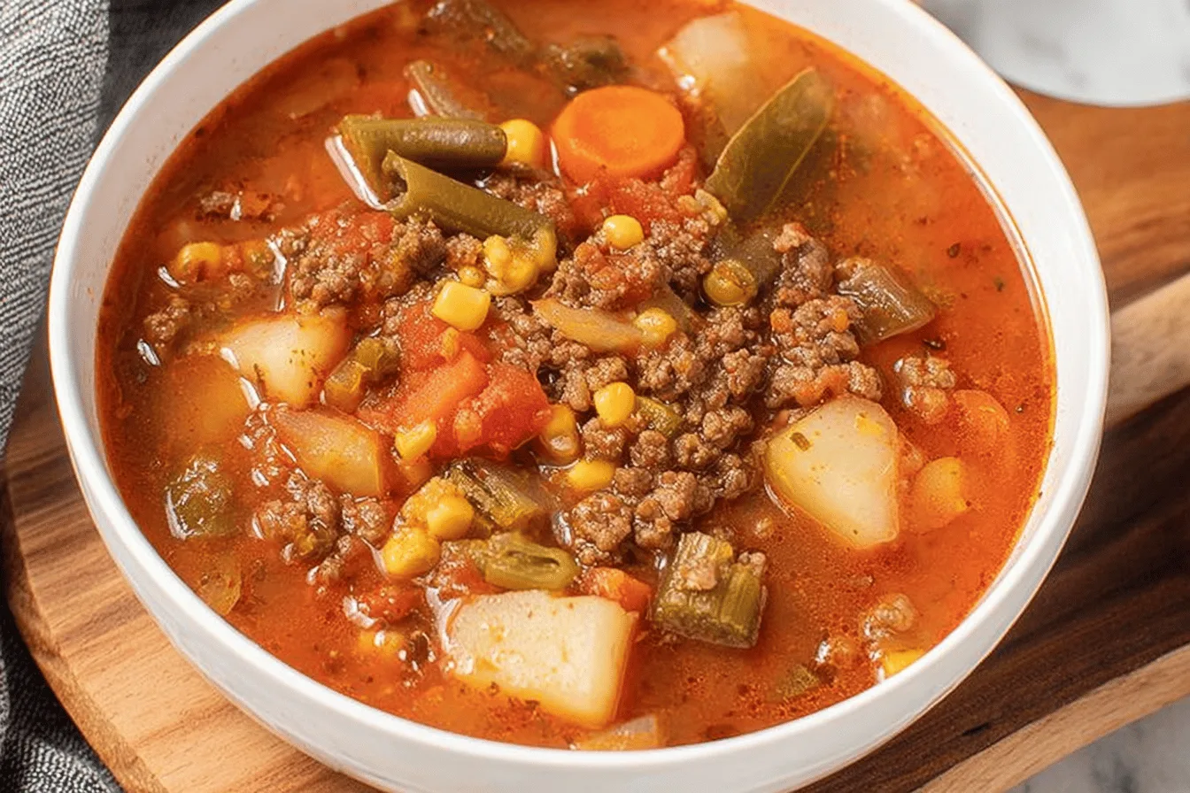 Hearty Hamburger Vegetable Soup Recipe