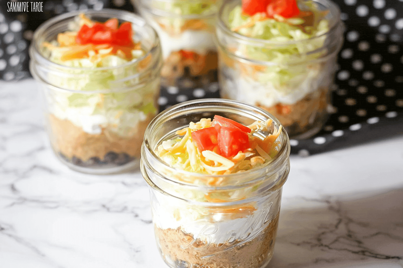 Layered Taco Dip in a Jar Recipe