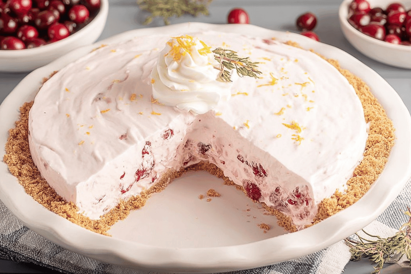 No-Bake Cranberry Cream Pie Recipe