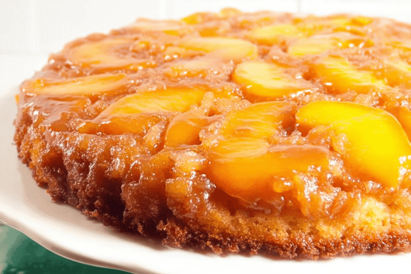 Peach Upside-Down Cake Recipe Delight