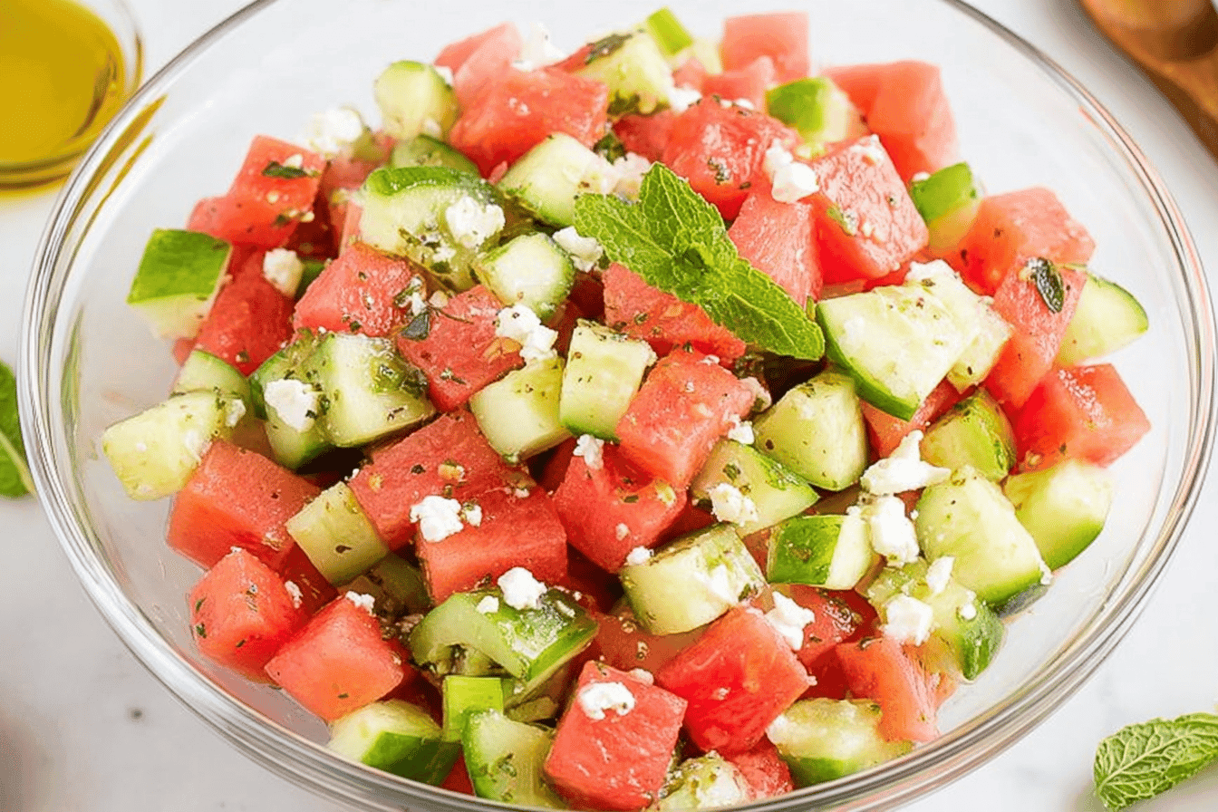 Refreshing Watermelon Cucumber Salad Recipe